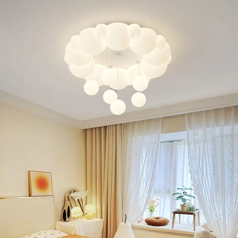 Lustre nuage bébé avec suspension