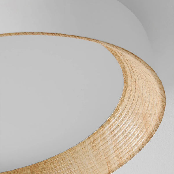 Lustre blanc rond en bois