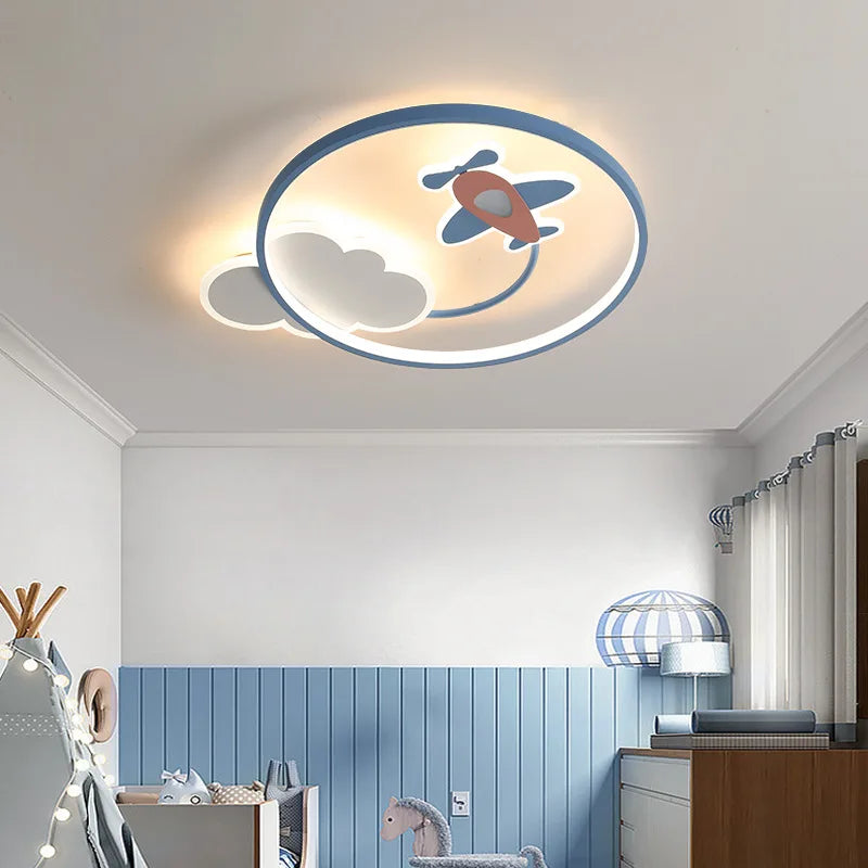Lustre nuage avion enfant