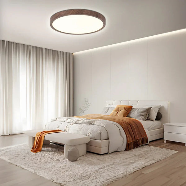 Lustre design led bois et blanc